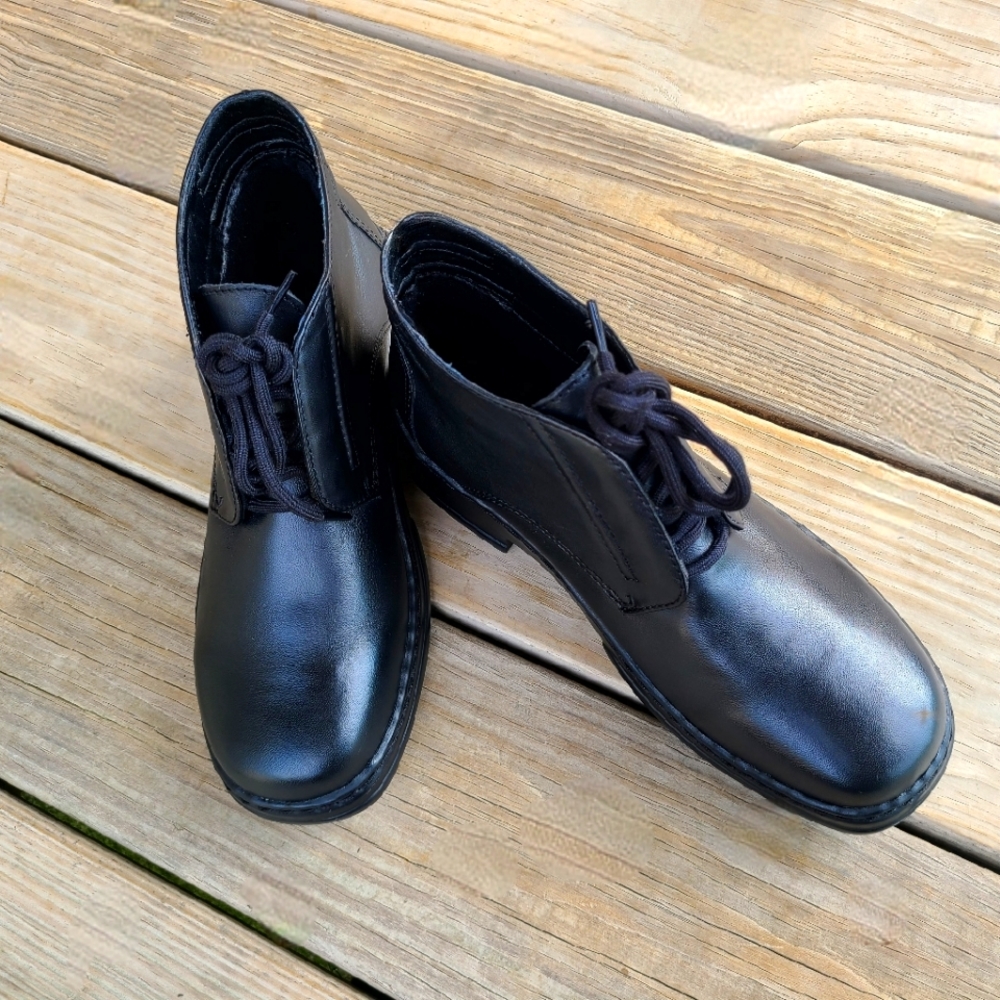 VINTAGE 90's Style Covington Womens Ankle Lace Up Earth Sole Boots 7 1/2 Black - Picture 5 of 11